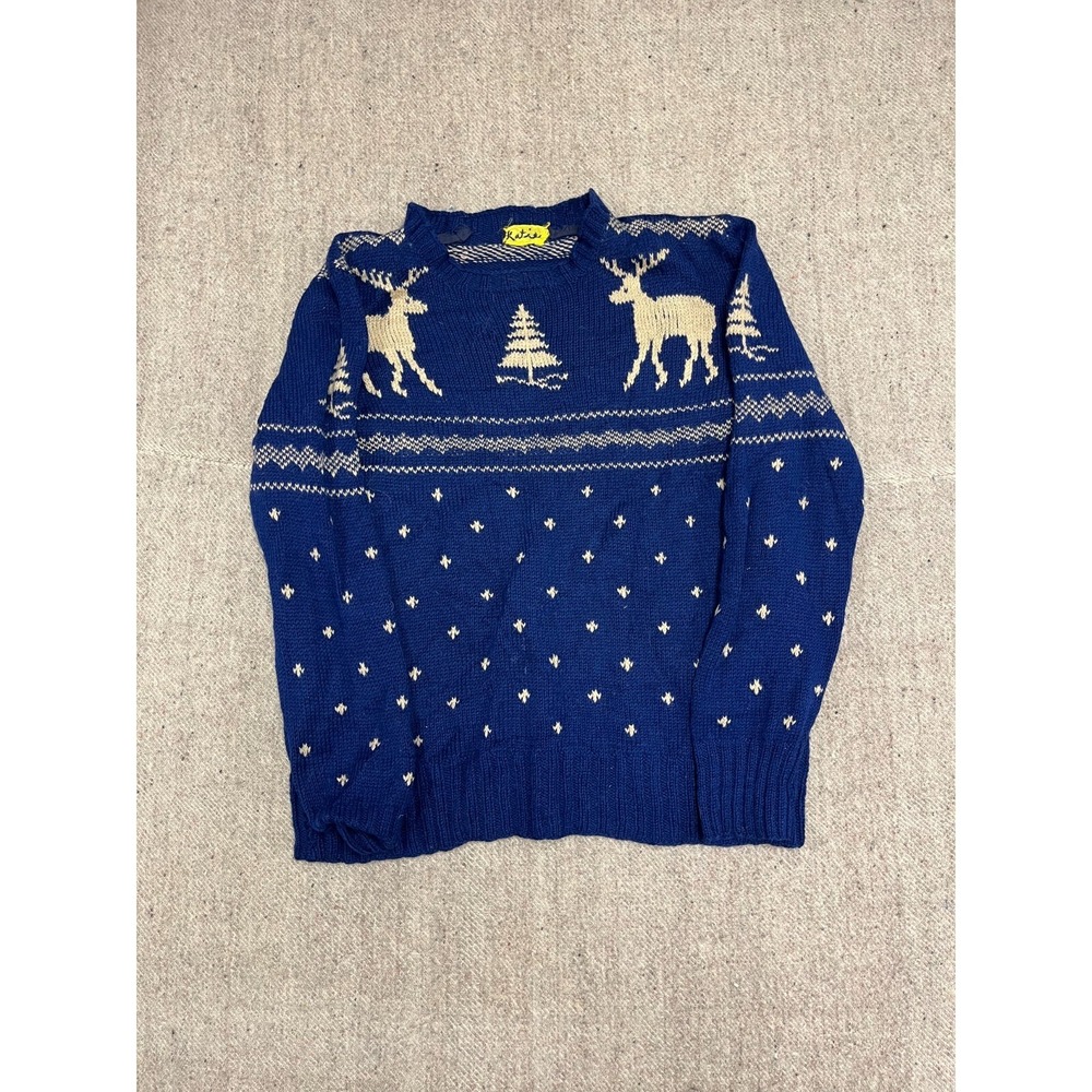 Vintage Wool Sweater Mens XS Blue 1950s Jantzen Winter